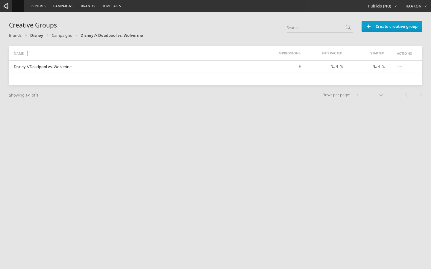 Creative Groups view